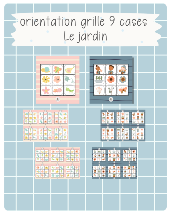 10. Grille d’orientation 3x3 – Au jardin (printemps)