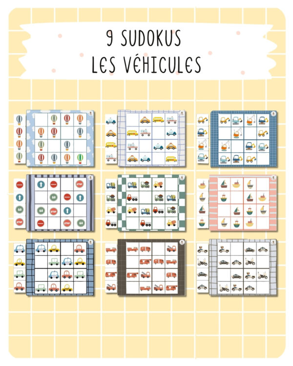 15. sudokus – Les véhicules