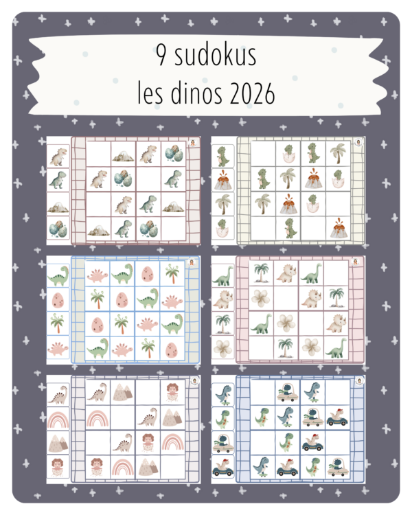 15. 6 sudokus – Les dinos 2026