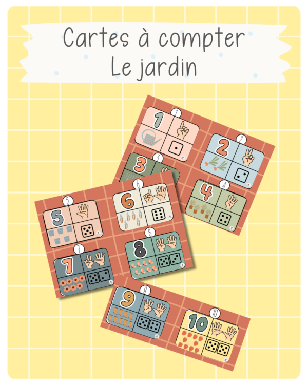 2.  Cartes à compter – Au jardin (printemps)