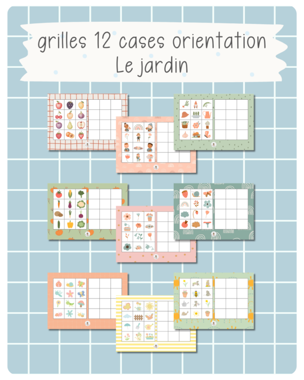 19. Grilles 12 Cases Orientation — Au jardin (printemps)