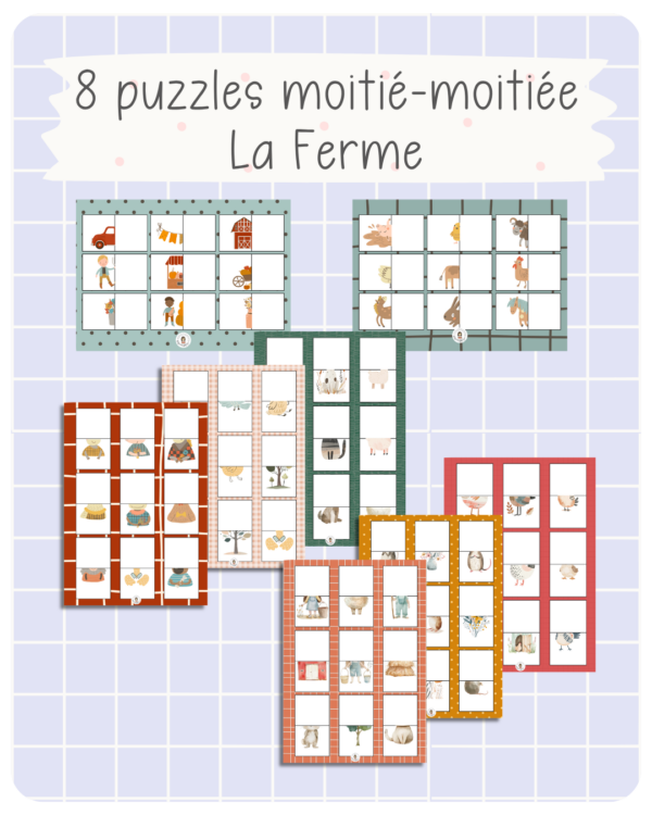 8. puzzles moitié-moitié – La Ferme
