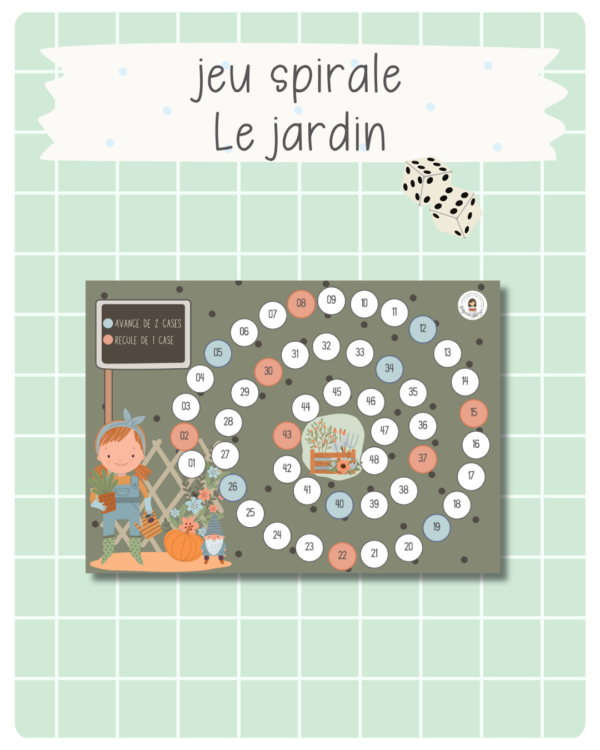 35. Jeu de plateau spirale — Au jardin (printemps)