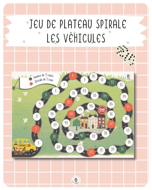 35. Jeu de plateau spirale — Les véhicules