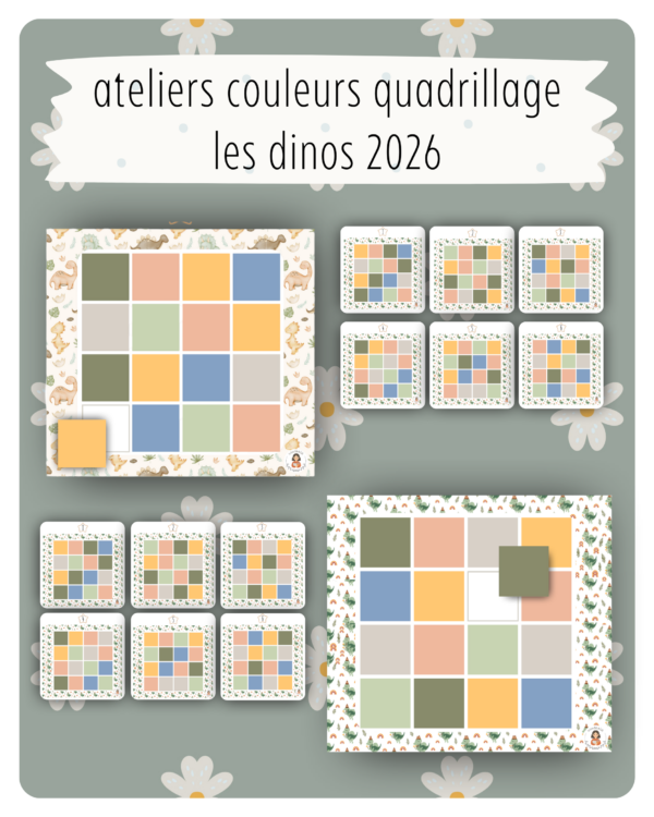 27. Ateliers couleurs quadrillage — Les dinos 2026