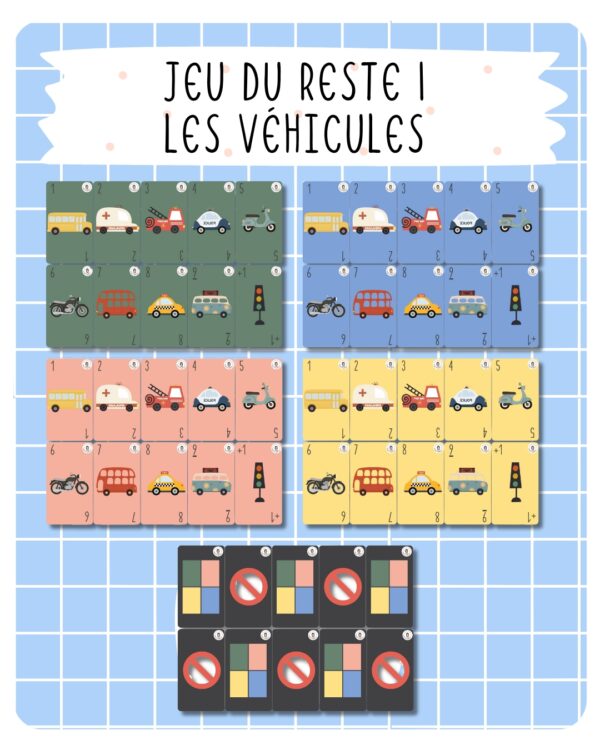 40. jeu du "reste 1" - les véhicules