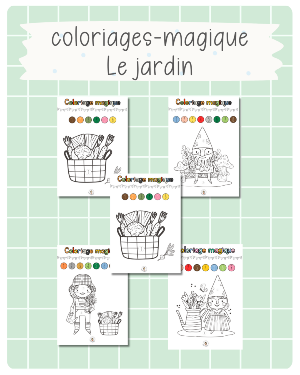 27. coloriages magiques - Au jardin (printemps)