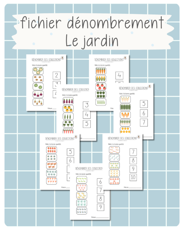 44. fichiers dénombrer des collections - Au jardin (printemps)