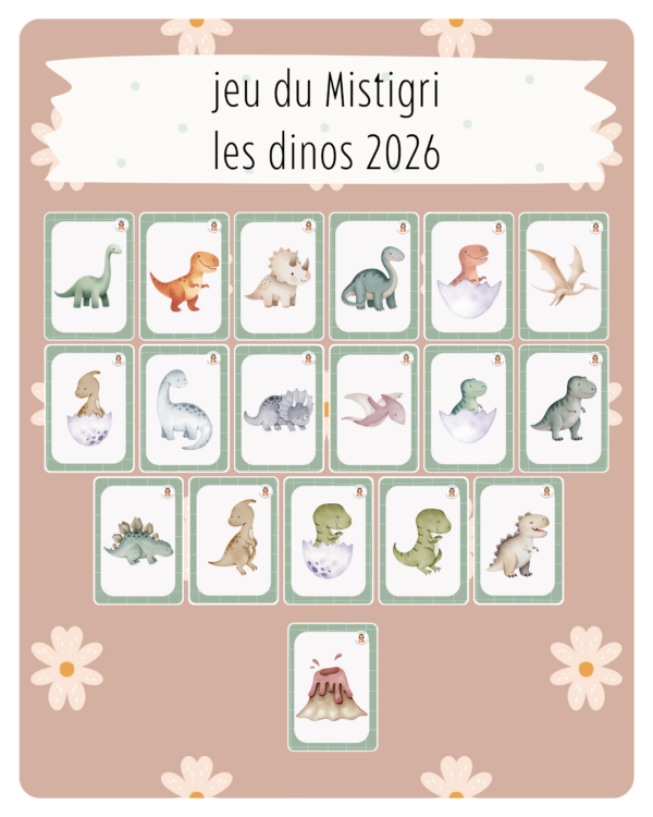 36. Jeu du Mistigri - les dinos 2026