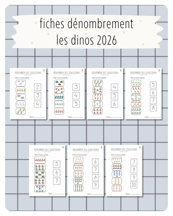 44. fichiers dénombrer des collections Dinos