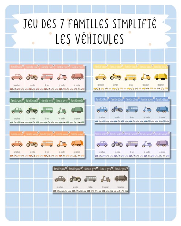 41. jeu des 7 familles - Les véhicules