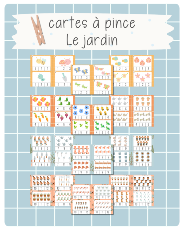 5. cartes à compter – Au jardin (printemps)