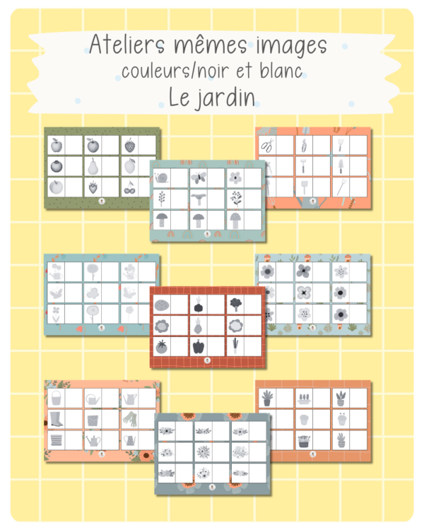 9. Mêmes images couleurs / noir-blanc – Au jardin (printemps)